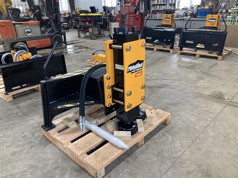 screw pile attachment for skid steer|post driver for skid loader.